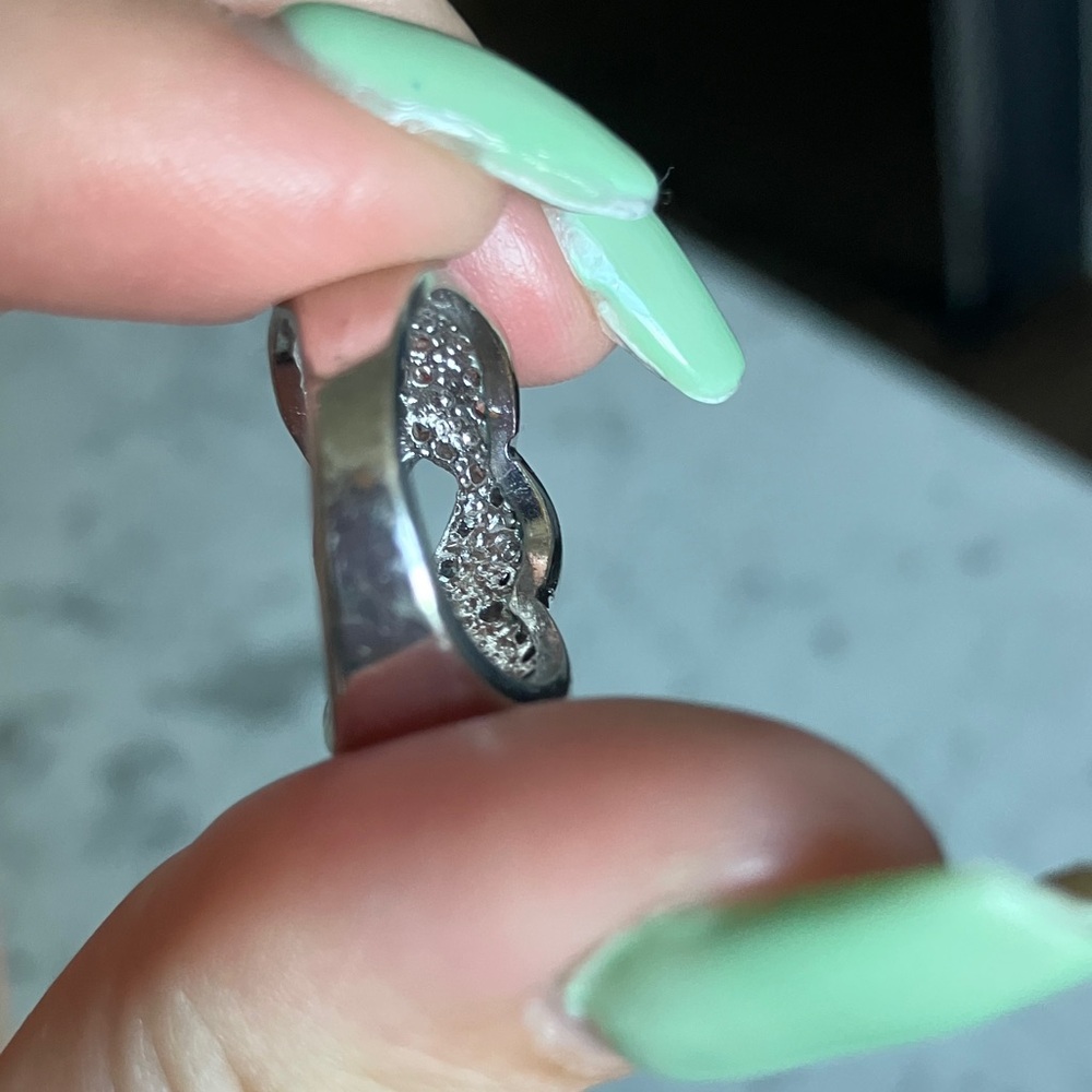 Sterling Silver White Cubic Zirconia Infinity Knot Ring - Picture 11 of 13